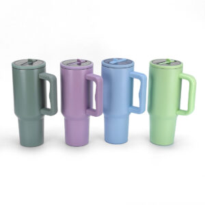 Insulated Stainless Steel Tumbler with Straw and Carry Handle - Image 8