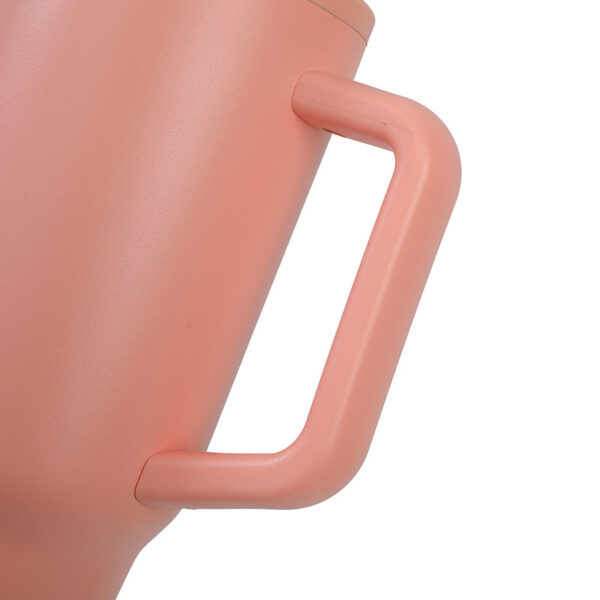 Insulated Stainless Steel Tumbler with Comfort-Grip Handle and Straw Lid