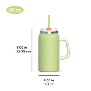 Insulated Stainless Steel Tumbler Jug with Handle and 2-in-1 Lid - Image 5