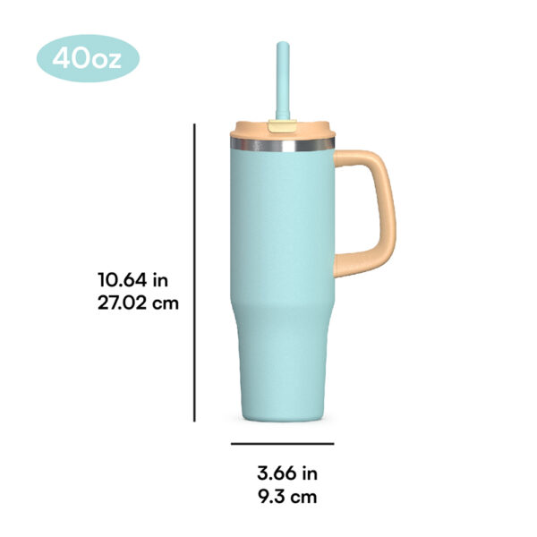 Insulated Stainless Steel Tumbler Jug with Handle and 2-in-1 Lid