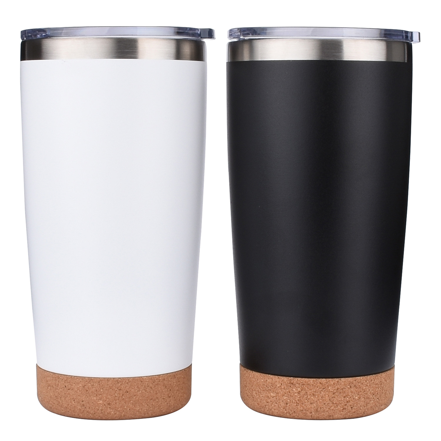 Insulated Tumbler with Cork Bottom and Slide Lid - Image 4