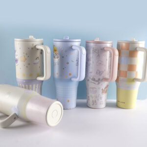 Insulated Stainless Steel Travel Tumbler with Straw and Handle - Image 9