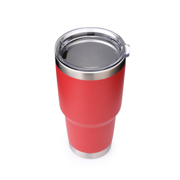 Vacuum Insulated Stainless Steel Coffee Tumbler with Clear Lid