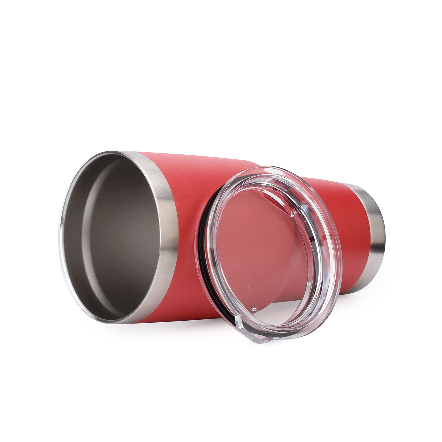Vacuum Insulated Stainless Steel Coffee Tumbler with Clear Lid - Image 3
