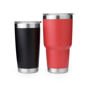 Vacuum Insulated Stainless Steel Coffee Tumbler with Clear Lid - Image 4