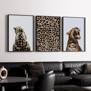 Fashion Art Luxurious Leopard Poster Decorative Wall Art Stickers Mural Photo Print for Home Living Room Hallway Decor Gift
